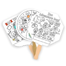 Kids Coloring Hand Fans