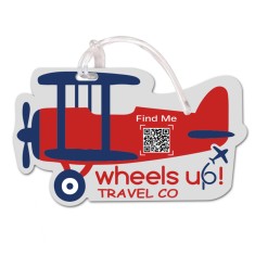 2.5x4.25 Airplane Shaped Full Color One Sided Luggage Tags - 60 Mil