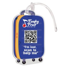 2.5x4.25 Bag Shaped Full Color One Sided Luggage Tags - 60 Mil