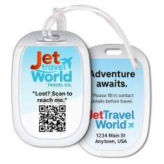 2.5x4.25 Flight Window Shaped Full Color Double Sided Luggage Tags - 60 Mil