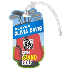 2.5x4.25 Golf Bag Shaped Full Color One Sided Luggage Tags - 60 Mil