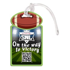 2.5x4.25 Rugby Shaped Full Color One Sided Luggage Tags - 60 Mil