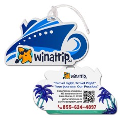 2.5x4.25 Ship Shaped Full Color Double Sided Luggage Tags - 60 Mil