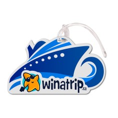 2.5x4.25 Ship Shaped Full Color One Sided Luggage Tags - 60 Mil