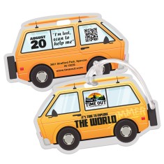 2.5x4.25 Van Shaped Full Color Double Sided Luggage Tags - 60 Mil