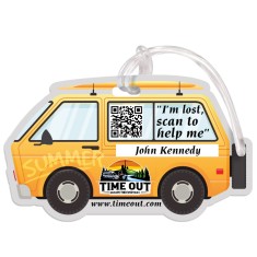 2.5x4.25 Van Shaped Full Color One Sided Luggage Tags - 60 Mil