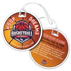 3.5" Round Signature Full Color Double Sided Luggage Tags - 60 Mil