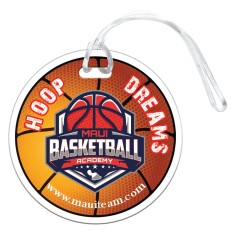 3.5" Round Signature Full Color One Sided Luggage Tags - 60 Mil