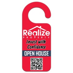 3.5x8.5 Inch Full Color One Sided Round Handle Door Hangers - 14 pt Paper