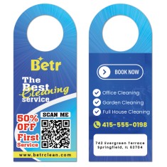 3x7.5 Inch Full Color Double Sided Bottle Hangers - 16 pt