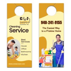 4.5x11 Inch Full Color Double Sided Door Hangers - 14 pt Synthetic