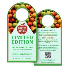 4x8 Inch Full Color Double Sided Bottle Hangers - 14 pt