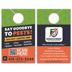 5.25x8.5 Inch Full Color Double Sided Door Hangers 14 pt Synthetic