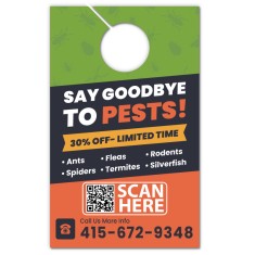 5.25x8.5 Inch Full Color One Sided Door Hangers - 14 pt Synthetic