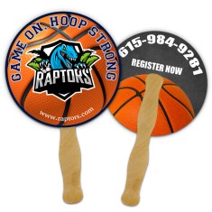 8.5 Inch Circle Full Color Double Sided Hand Fans - 16 pt