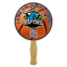 8.5 Inch Circle Full Color One Sided Hand Fans - 16 pt