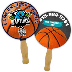 8.5 Inch Circle Full Color Sandwich Hand Fans - 14 pt
