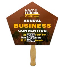 8x8 Inch Church Shape Full Color One Sided Hand Fans - 16 pt