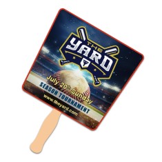 8x8 Inch Tapered Full Color One Sided Hand Fans - 16 pt
