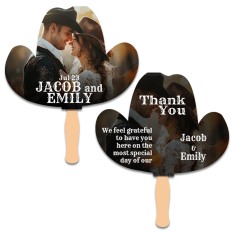 8x8 Inch Cowboy Hat Shape Full Color Sandwich Hand Fans - 14 pt