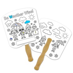 Bread Shape Full Color Double Sided Coloring Hand Fans - 16 pt