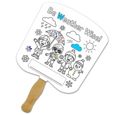Bread Shape Full Color One Sided Coloring Hand Fans - 16 pt