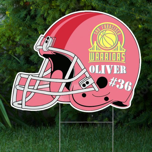 24" x 18" Football Helmet Yard Signs Full Color Double Side