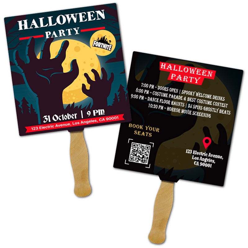 7.25x8.125 Inch Rectangle Full Color Sandwich Hand Fans - 14 pt