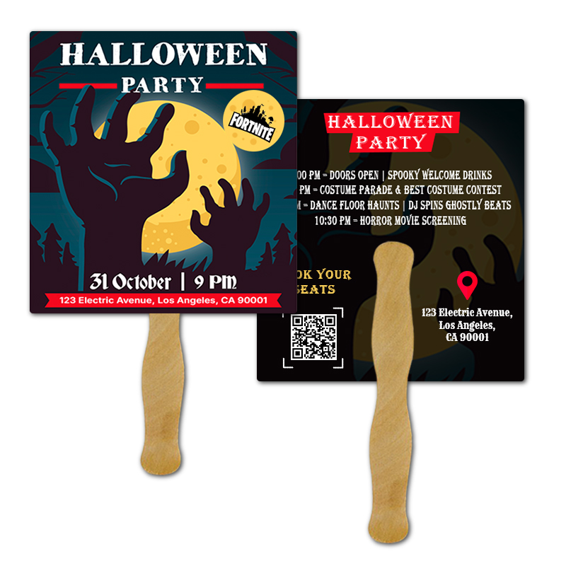 7.25x8.125 Inch Rectangle Full Color Double Sided Hand Fans - 16 pt