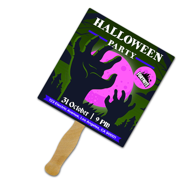 7.25x8.125 Inch Rectangle Full Color One Sided Hand Fans - 16 pt